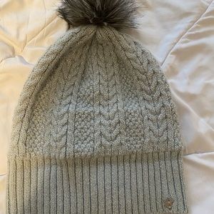Grey Winter Beanie with Pom Pom